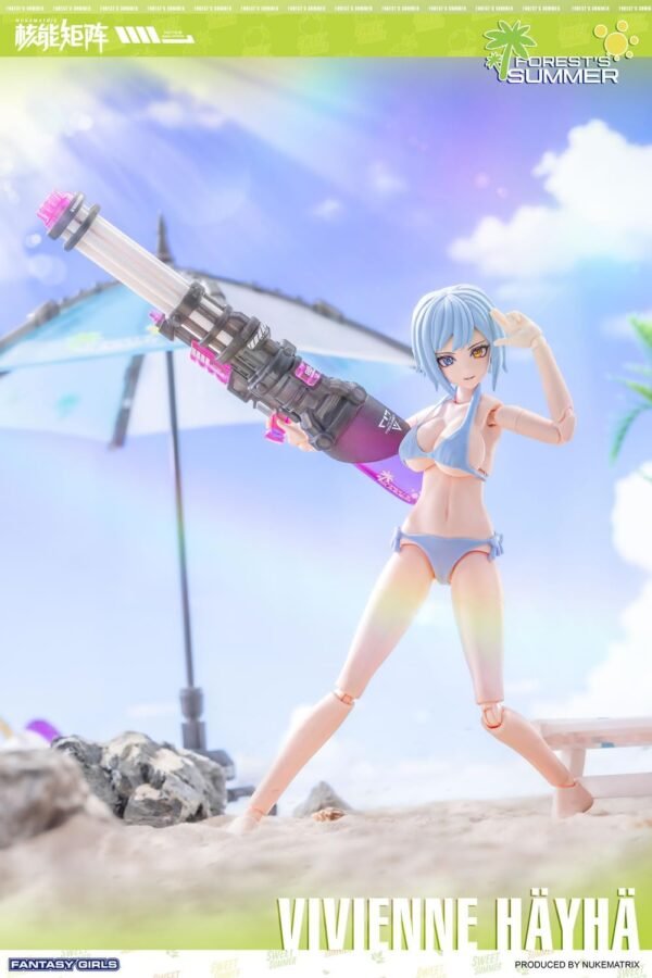 NUKE MATRIX Vivian Summer Shine Ver. Swimsuit Fox Mecha Girl Plastic Model Kit with Bonus Extras, Approx. 14 cm